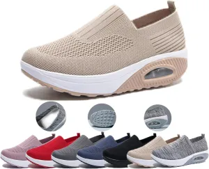 Women Orthopedic Sneakers Walking Shoes,Mesh Breathable Arch Support Slip-on Arch Support Reduces Foot Fatigue Light Air Cushion Orthopedic