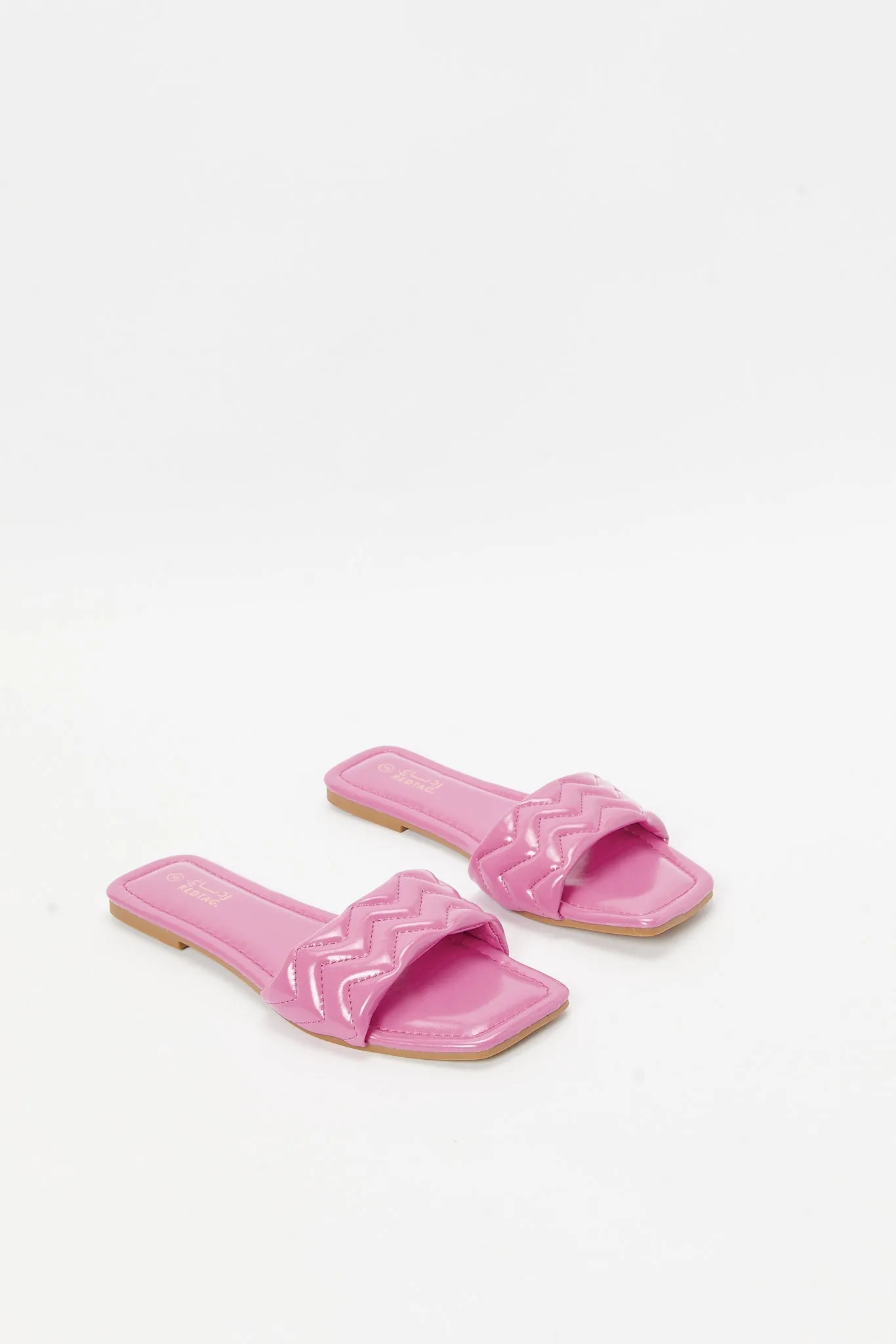 Women Pink Quilted Mule