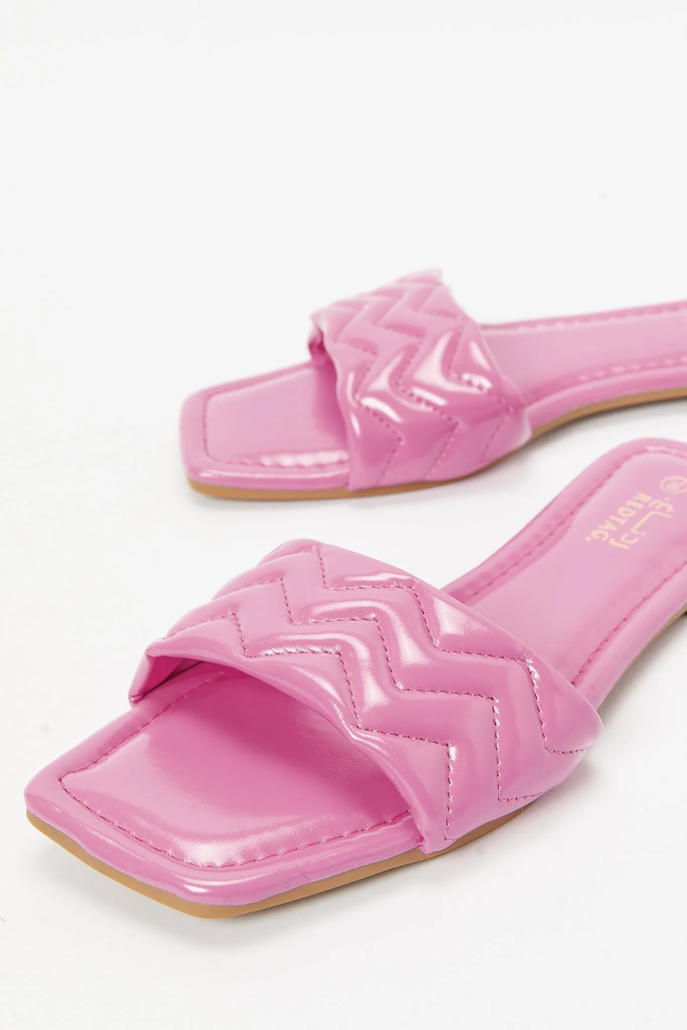 Women Pink Quilted Mule