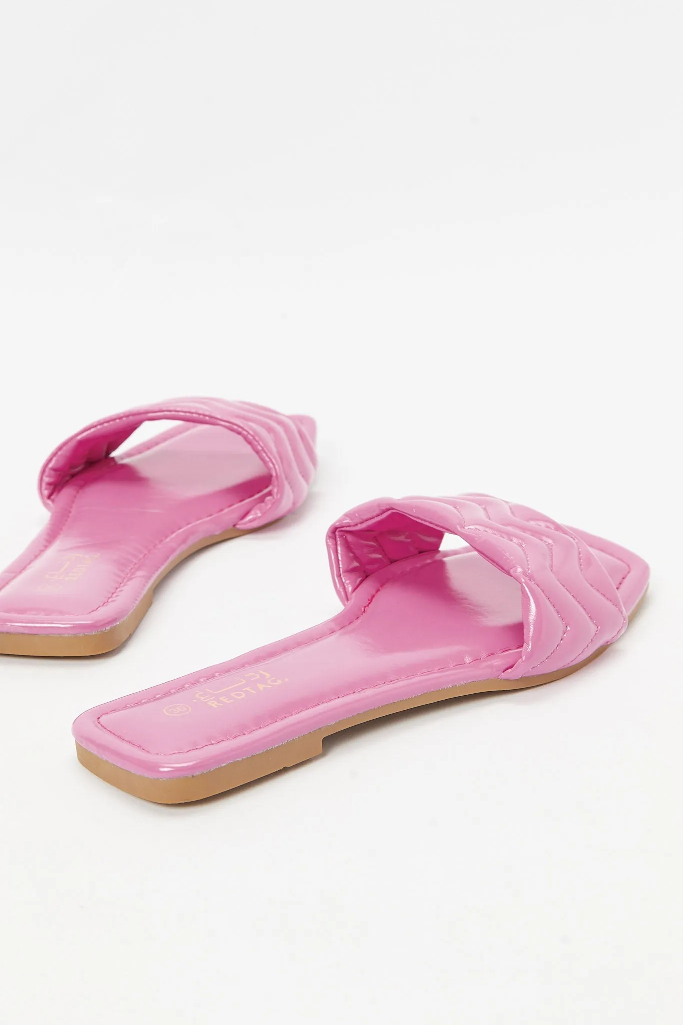 Women Pink Quilted Mule