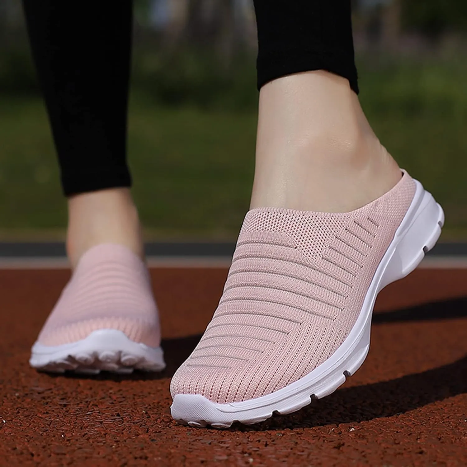Womens Backless Sneakers Mesh Slip-on Mule Shoes Non Slip Work Shoes Women Food Service Casual Black Shoes Shoes Sneakers Waterproof Tennis Shoe Loafers Casual Slip On