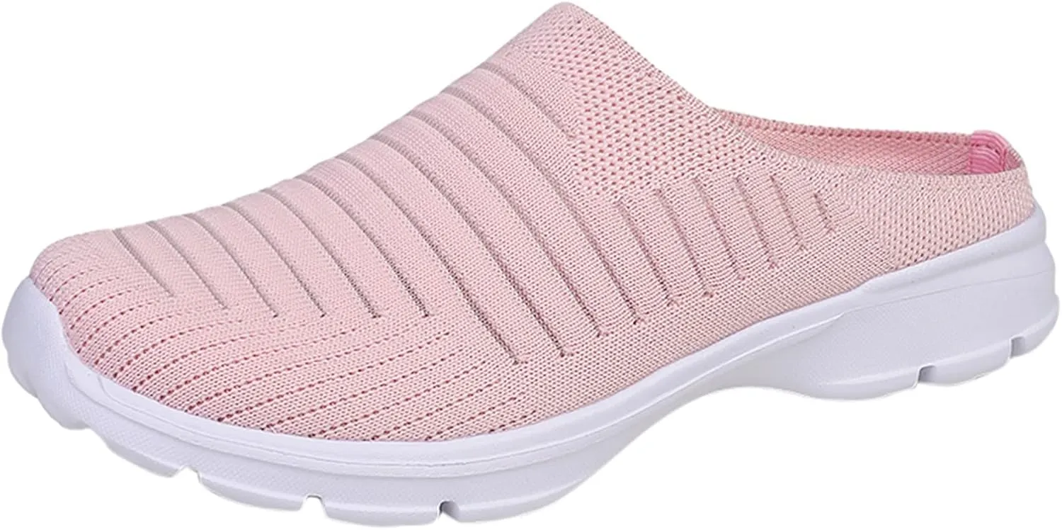 Womens Backless Sneakers Mesh Slip-on Mule Shoes Non Slip Work Shoes Women Food Service Casual Black Shoes Shoes Sneakers Waterproof Tennis Shoe Loafers Casual Slip On