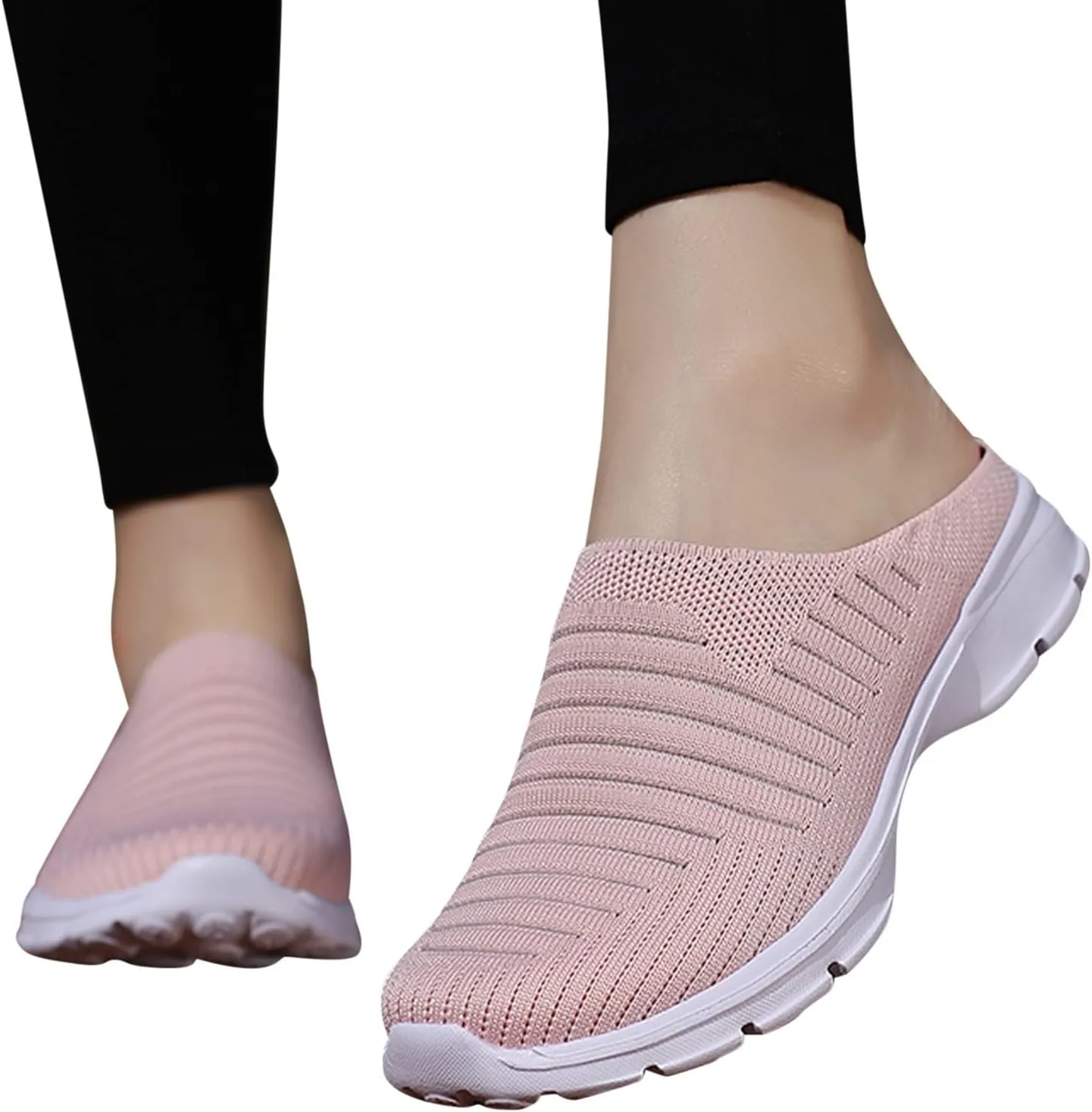 Womens Backless Sneakers Mesh Slip-on Mule Shoes Non Slip Work Shoes Women Food Service Casual Black Shoes Shoes Sneakers Waterproof Tennis Shoe Loafers Casual Slip On