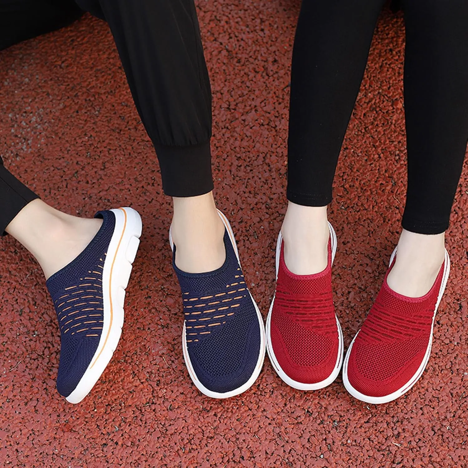 Womens Breathable Mesh Walking Mules Lightweight Breathable Slippers Mesh Slip-on Mule Shoes Orthopedic Closed Toe Sandal