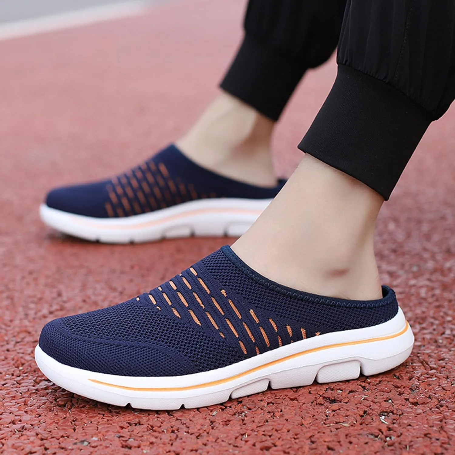Womens Breathable Mesh Walking Mules Lightweight Breathable Slippers Mesh Slip-on Mule Shoes Orthopedic Closed Toe Sandal