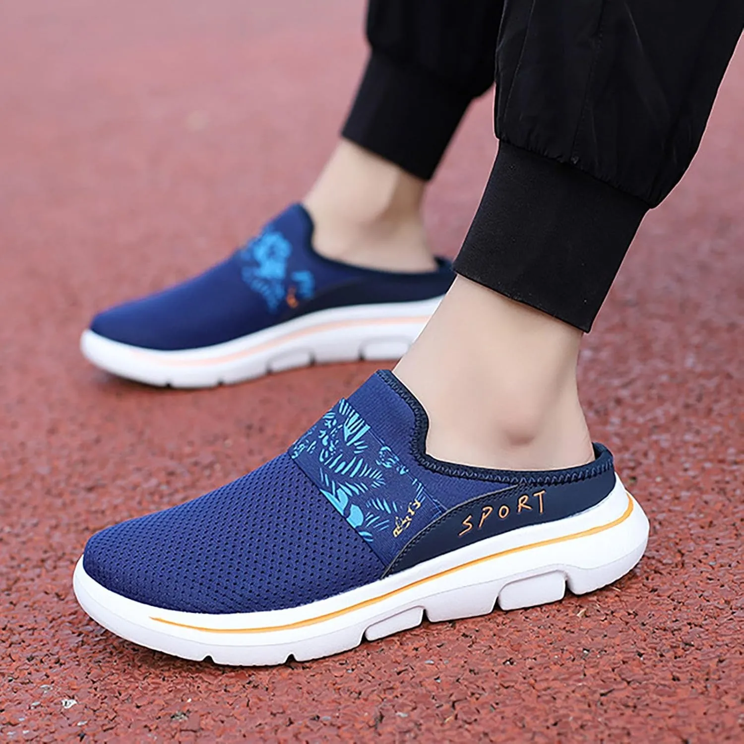 Womens Breathable Mesh Walking Mules Sneakers Mens Dress Shoes Arch Support Men Shoes Casual Dress Sneakers Slip On Tennis Shoe Loafers Casual Slip On