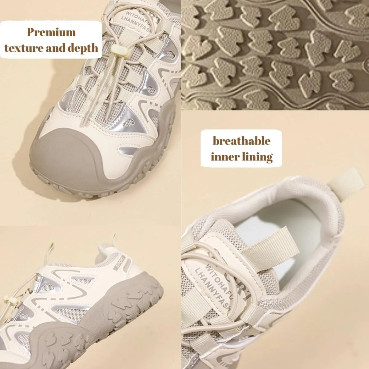 Women’s Chunky Dad Sneakers – Fashion Platform Mesh Trainers with Leather Patchwork, Breathable Lace-Up Sports Shoes for Spring & Fall