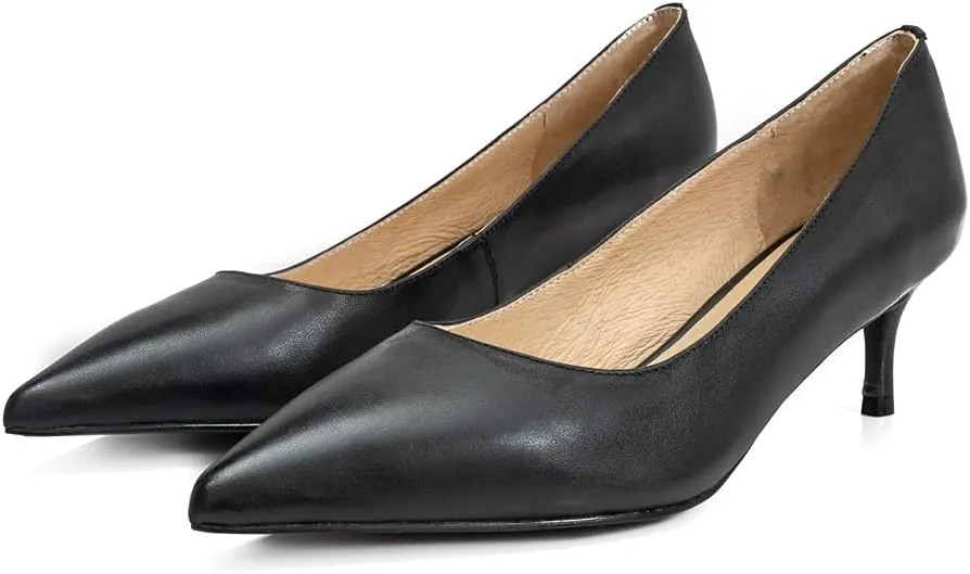Women's Dress Low Heel Leather Pump