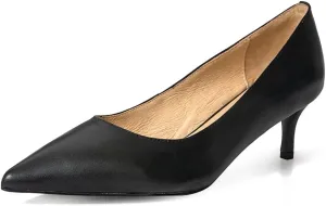 Women's Dress Low Heel Leather Pump