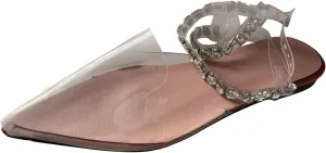 Women's Flat Sandals PVC Pointed Ankle Rhinestone Flat Bottom Sandals Beach Sandals Women's Sandals Size 9 Wide Width