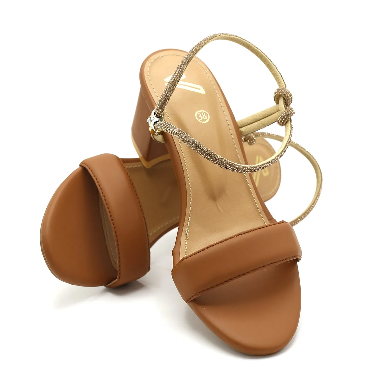 Women's Heel Sandal - Mustard