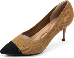 Womens Low Heel Pointed Toe Pump Shoes