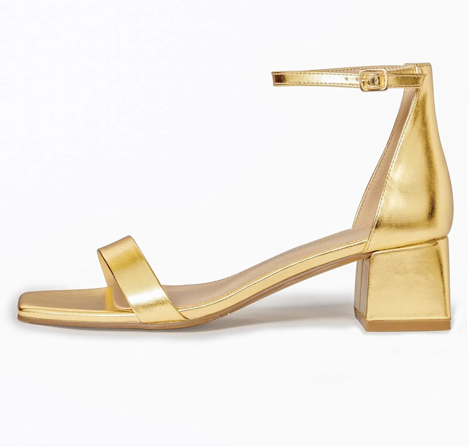 Women's Low Heels Square Open Toe Block Heeled Dress Ankle Strap Pump Holiday Party Homecoming Prom Wedding Sandals Fashionable