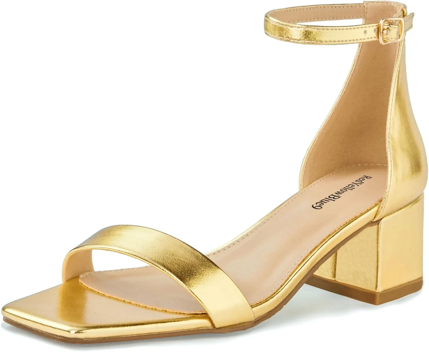 Women's Low Heels Square Open Toe Block Heeled Dress Ankle Strap Pump Holiday Party Homecoming Prom Wedding Sandals Fashionable