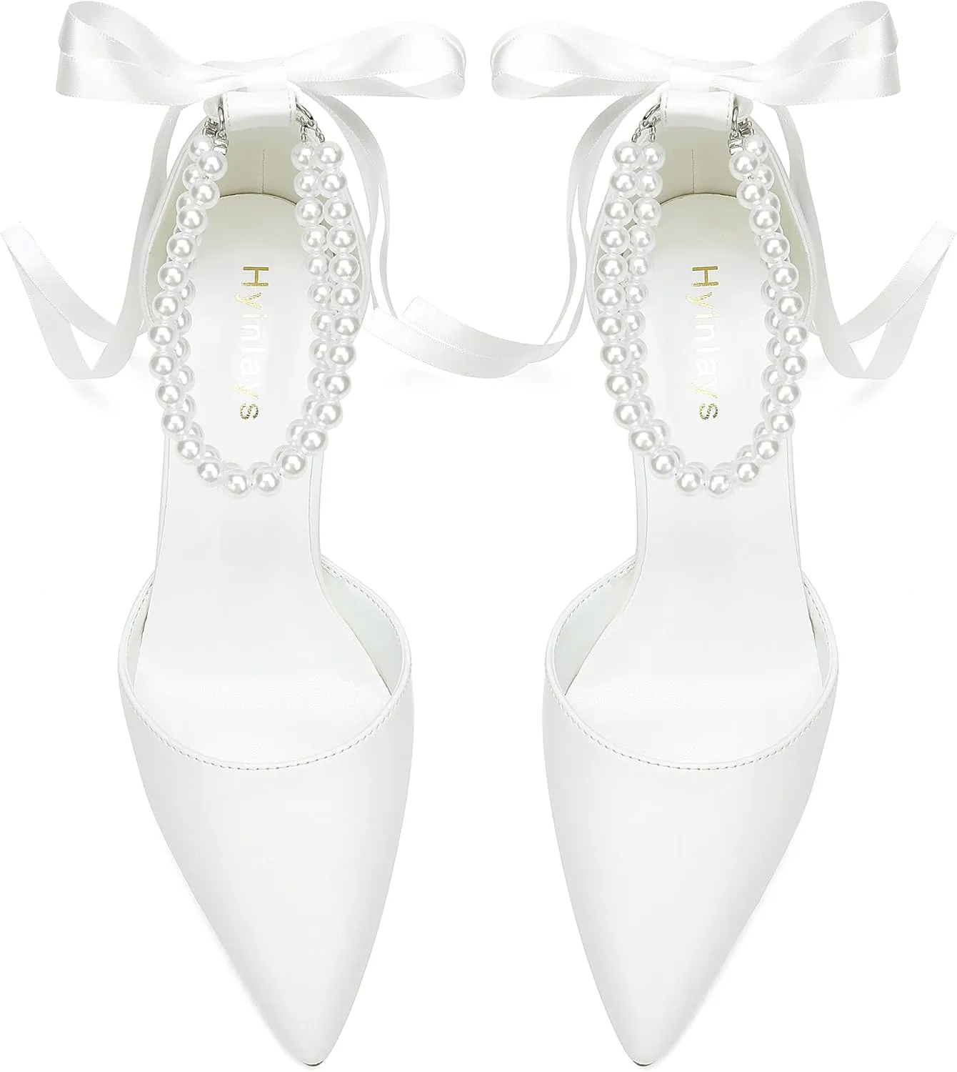 Women's Open Toe Block Heel Pearl Wedding Shoes for Bride Chunky Heeled Sandals Bridal Shoes Pumps