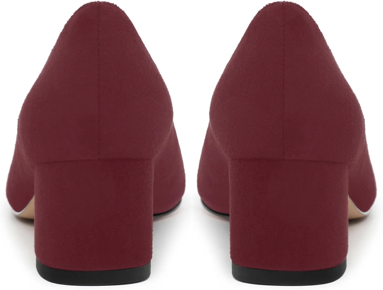 Women's Pumps, Round Closed Toe Low Chunky Heels, Fashion Slip On Comfort Solid Faux Suede Pump Shoes for Women
