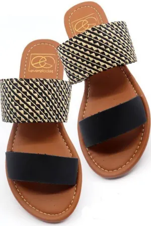 Women's Shoes Two Band Slide Sandal