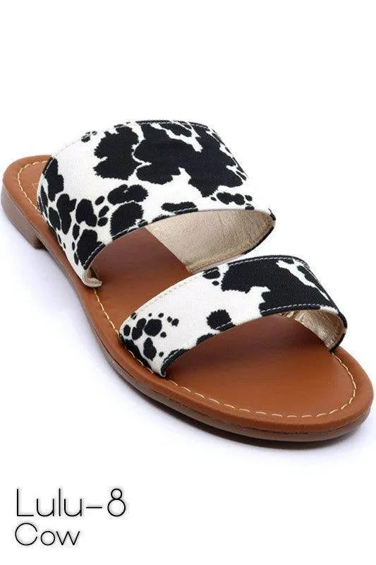 Women's Shoes Two Band Slide Sandal