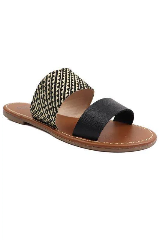 Women's Shoes Two Band Slide Sandal