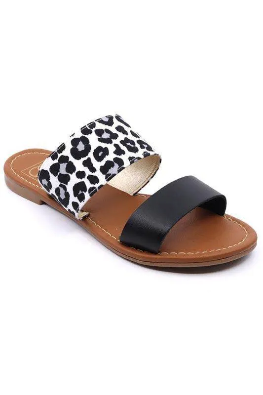 Women's Shoes Two Band Slide Sandal