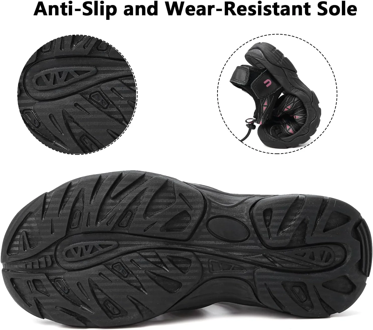 Women's Sport Hiking Sandals Closed Toe Summer Outdoor Athletic Walking Sandal Adventure Lightweight Comfortable Beach Sandals Water Shoes