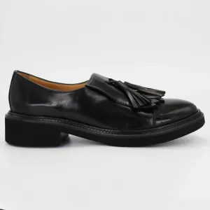 Women's tassel loafer in calf leather nero (CD411)