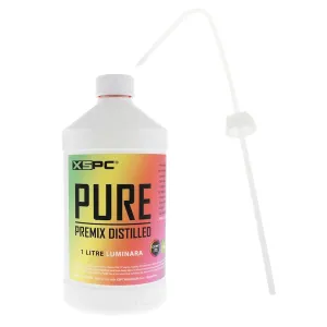 XSPC Pure Premix Distilled PC Coolant (1000mL) with Filling Cap/Straw Bundle, Luminara