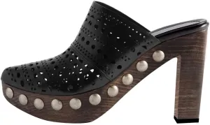 XYD Cork Platform Super High Heels Mules for Women Chunky Block Studded Closed Round Toe Slides Sandals Backless Fashion Dress Club Shoes