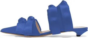 XYD Women Pointed Toe Low Kitten Heel Slide Sandals Slip On Cut Out Mule Backless Shoes