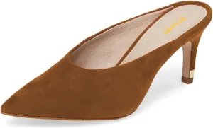 XYD Women Retro Pointed Toe Mid Heel Mules Slip On Clog Sandals Casual Slide Pumps Shoes